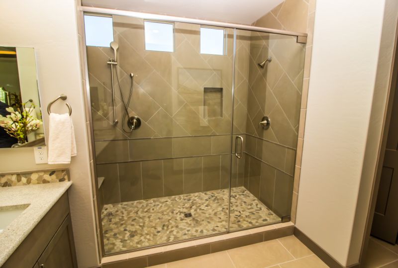 Shower with Ceiling-Mounted Rain Head